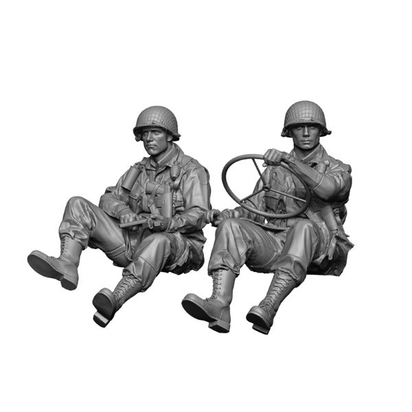 H3 Models 16025 1/16 WW2 U.S Paratrooper Willy's Jeep Driver & Crew Member (Resin)- 2 figures