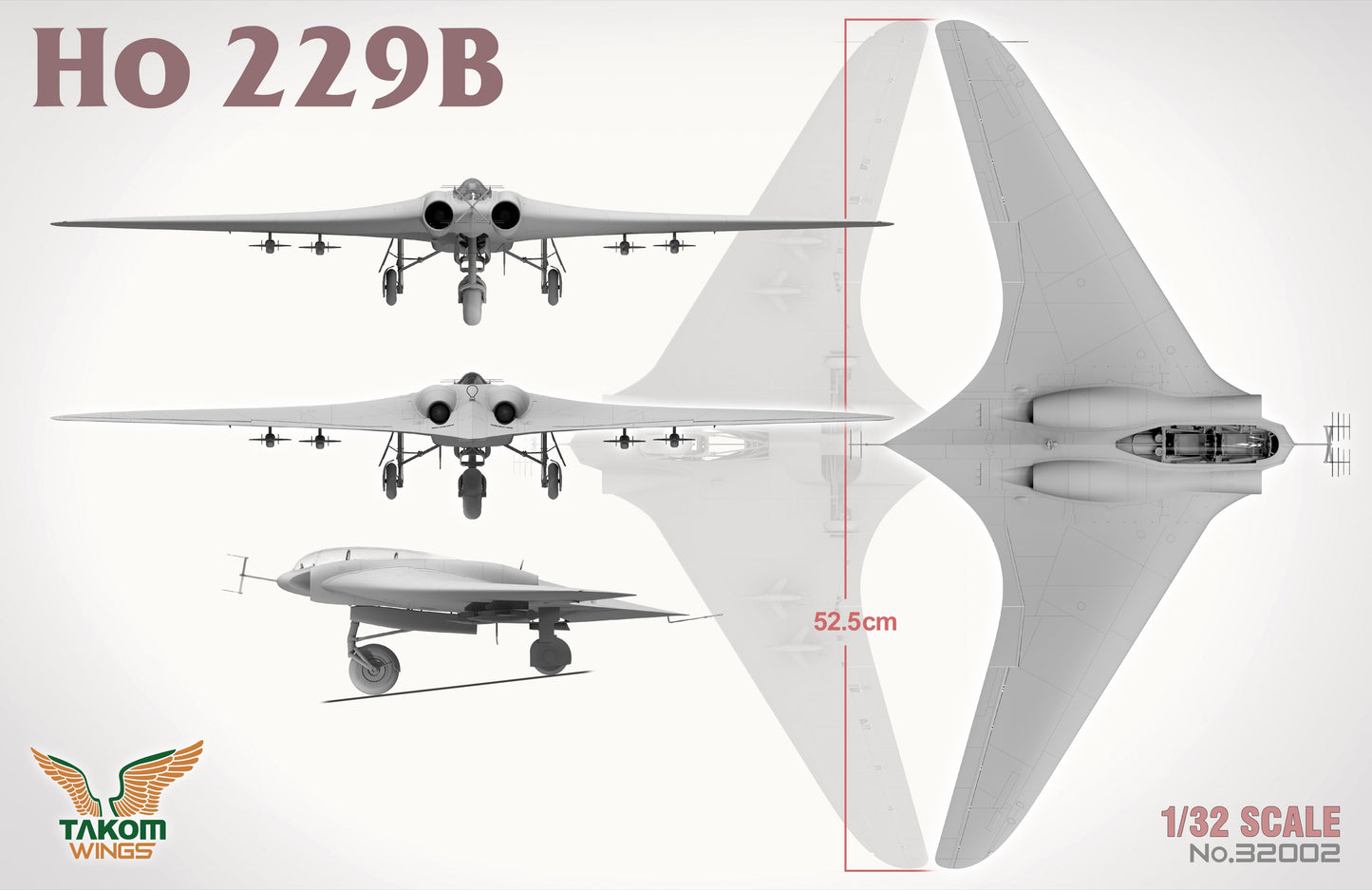 Takom Wings 32002 1/32 H229B Horten Flying Wing Two Seater