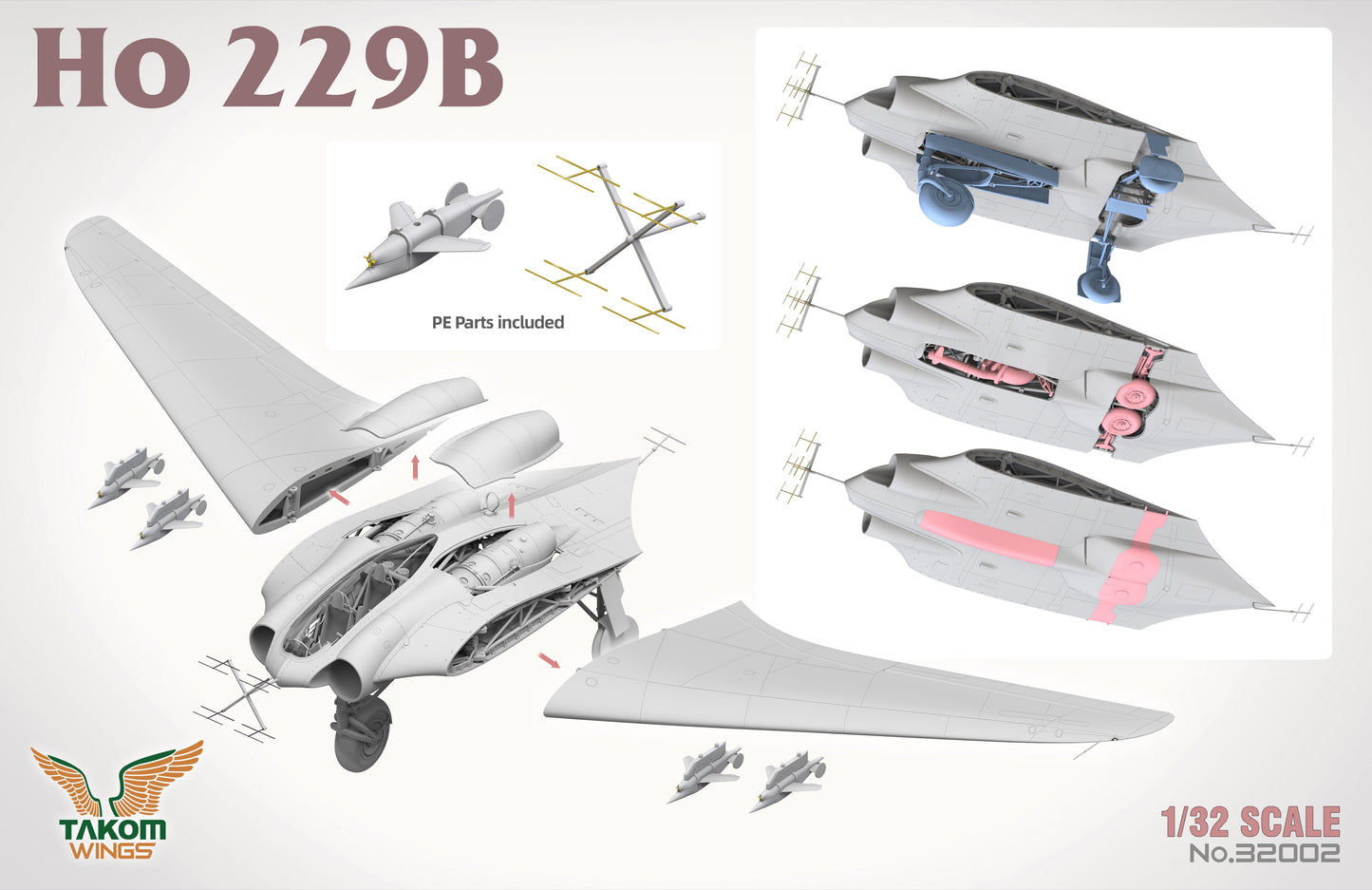 Takom Wings 32002 1/32 H229B Horten Flying Wing Two Seater