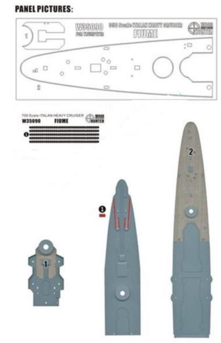 FlyHawk W35090 1/350 ITALAN HEAVY CRUISER FIUME£¨FOR TRUMPETER 05348£©Wooden Deck