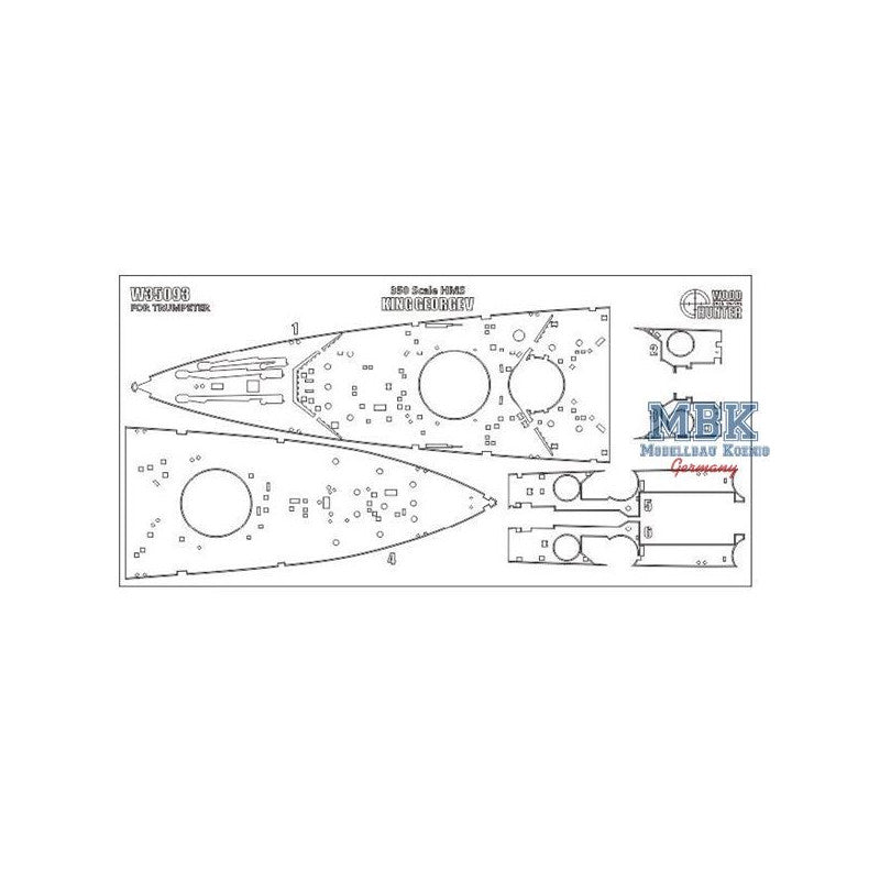 FlyHawk W35093 1/350 HMS KING GEORGE V (FOR TRUMPETER 80605£©Wooden Deck