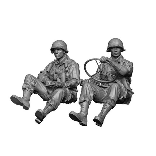 H3 Models 16025 1/16 WW2 U.S Paratrooper Willy's Jeep Driver & Crew Member (Resin)- 2 figures