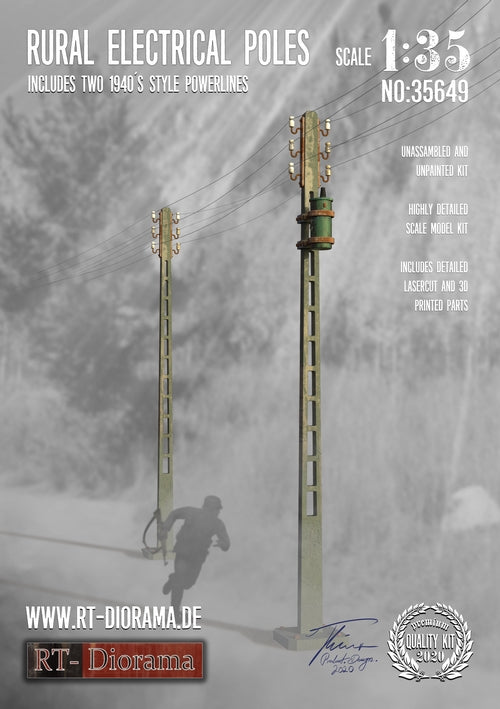 RT DIORAMA 35649 1/35 3D Resin Print: Rural Electrical Poles
