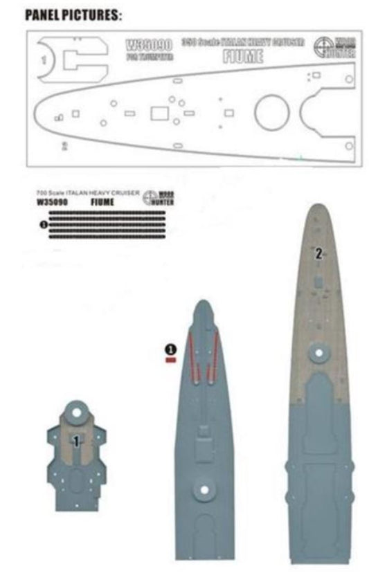 FlyHawk W35090 1/350 ITALAN HEAVY CRUISER FIUME£¨FOR TRUMPETER 05348£©Wooden Deck