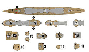 FlyHawk W70026 1/700 WWII German Heavy Cruiser Prinz Eugen 1945 Wooden Deck